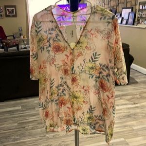 Floral blouse sheer